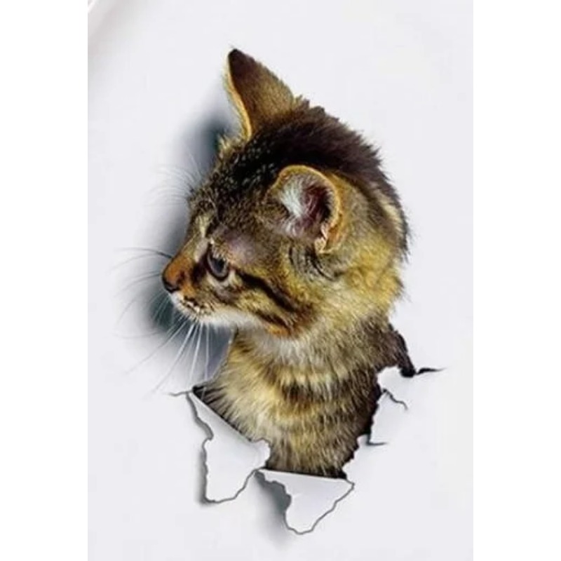 3pcs 3D Cute Cat Self-adhesive - Pvc Panel Background のレビューと価格