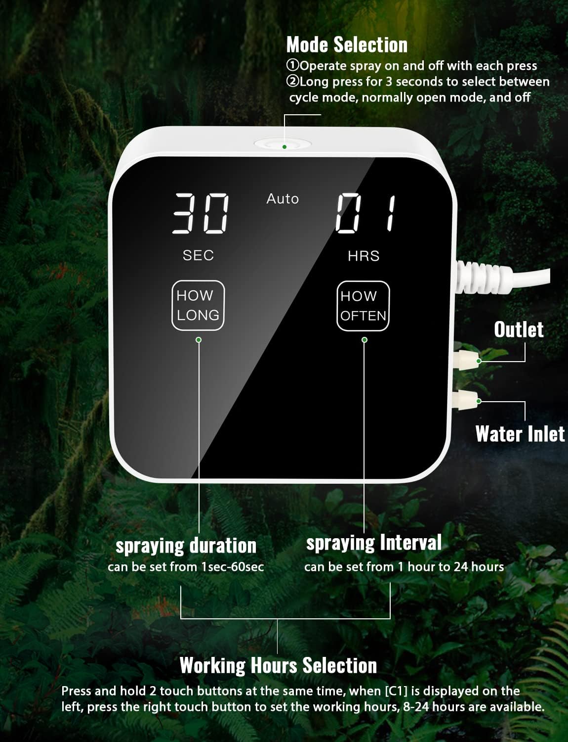 Automatic Rainforest Timing Sp - Misting Nozzle Reptile のレビューと価格