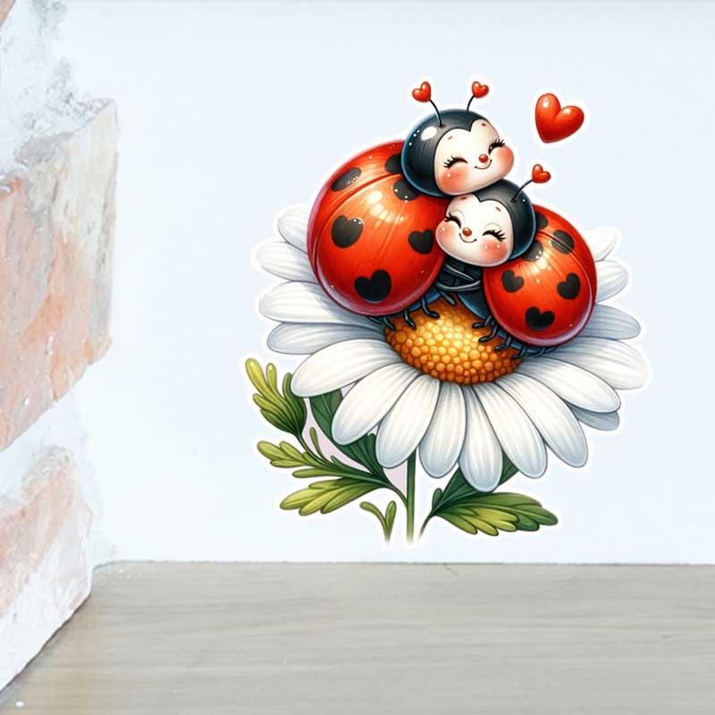 Cute Ladybug Wall Stickers Liv - Pvc Panel Background のレビューと価格