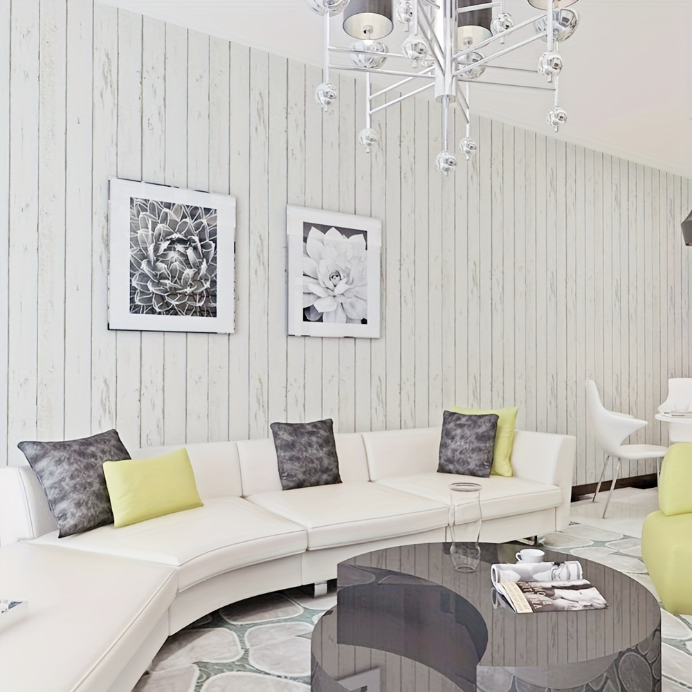 Retro White Wallpaper Wooden P - Pvc Panel Background のレビューと価格