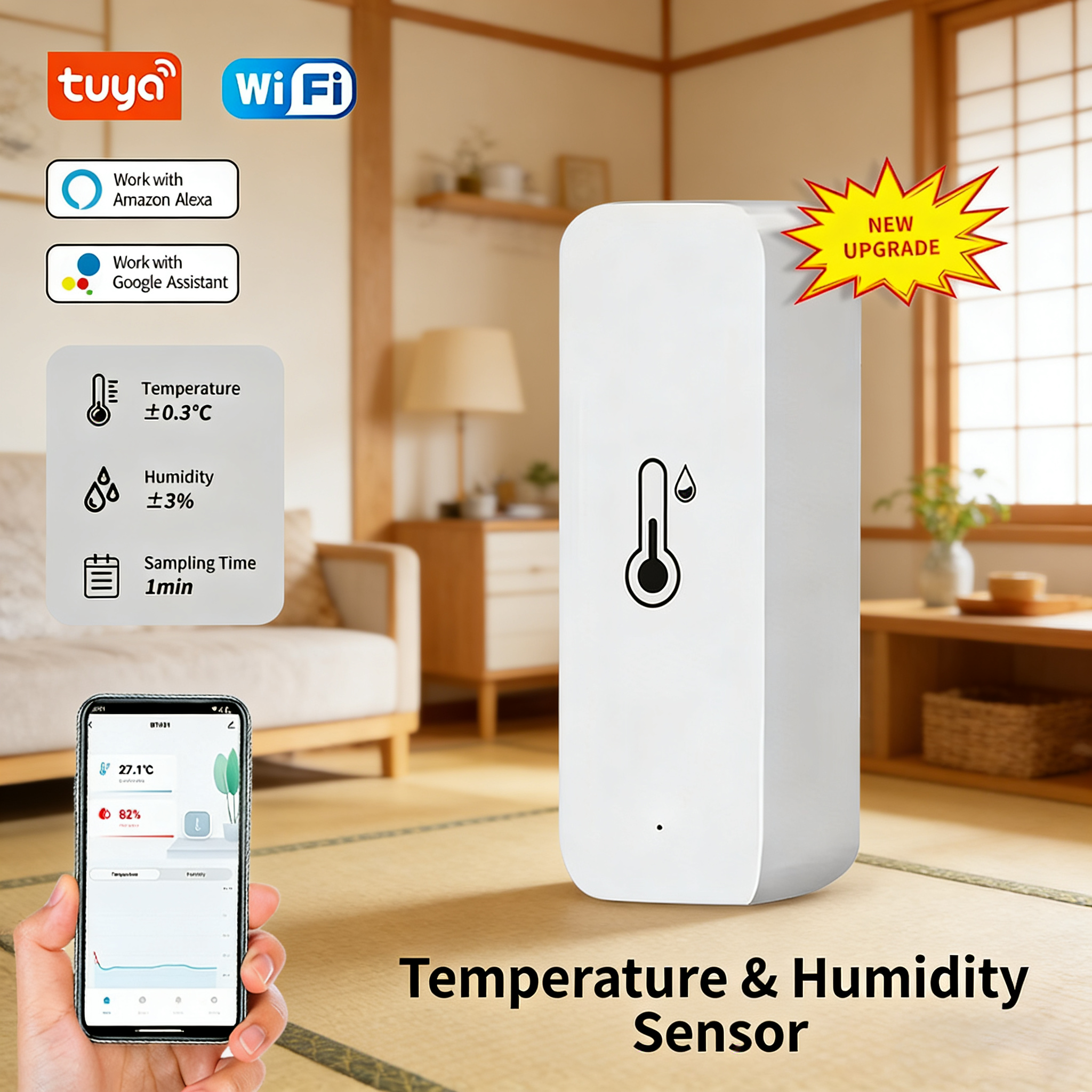 Tuya Smart WiFi Temperature Hu - Digital Hygrometer Probe のレビューと価格